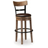 Ashley Pine Swivel Barstool Chair | 31’’ | Industrial Brown Faux Leather BM328190