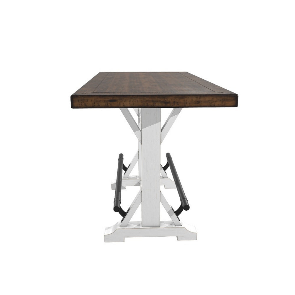 Ashley Becy Counter Height Dining Table | 60’’ | White and Brown Pine Wood BM328191