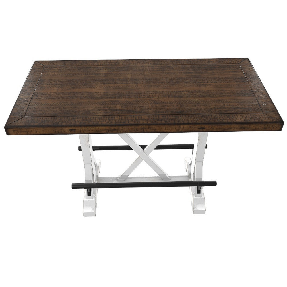 Ashley Becy Counter Height Dining Table | 60’’ | White and Brown Pine Wood BM328191