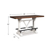 Ashley Becy Counter Height Dining Table | 60’’ | White and Brown Pine Wood BM328191