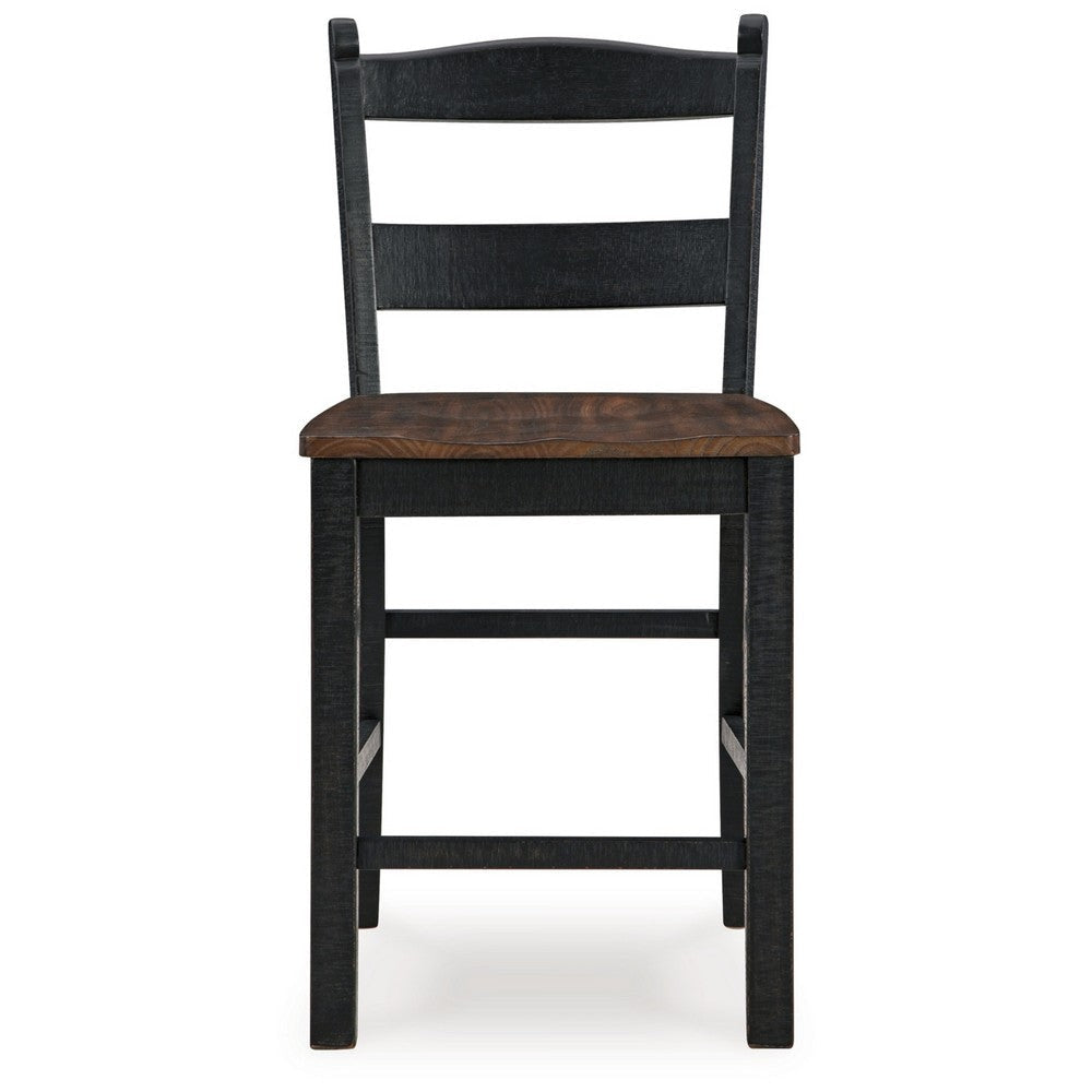 Ashley Becy Counter Height Chair Set of 2 | 24’’ | Black and Brown Wood BM328193