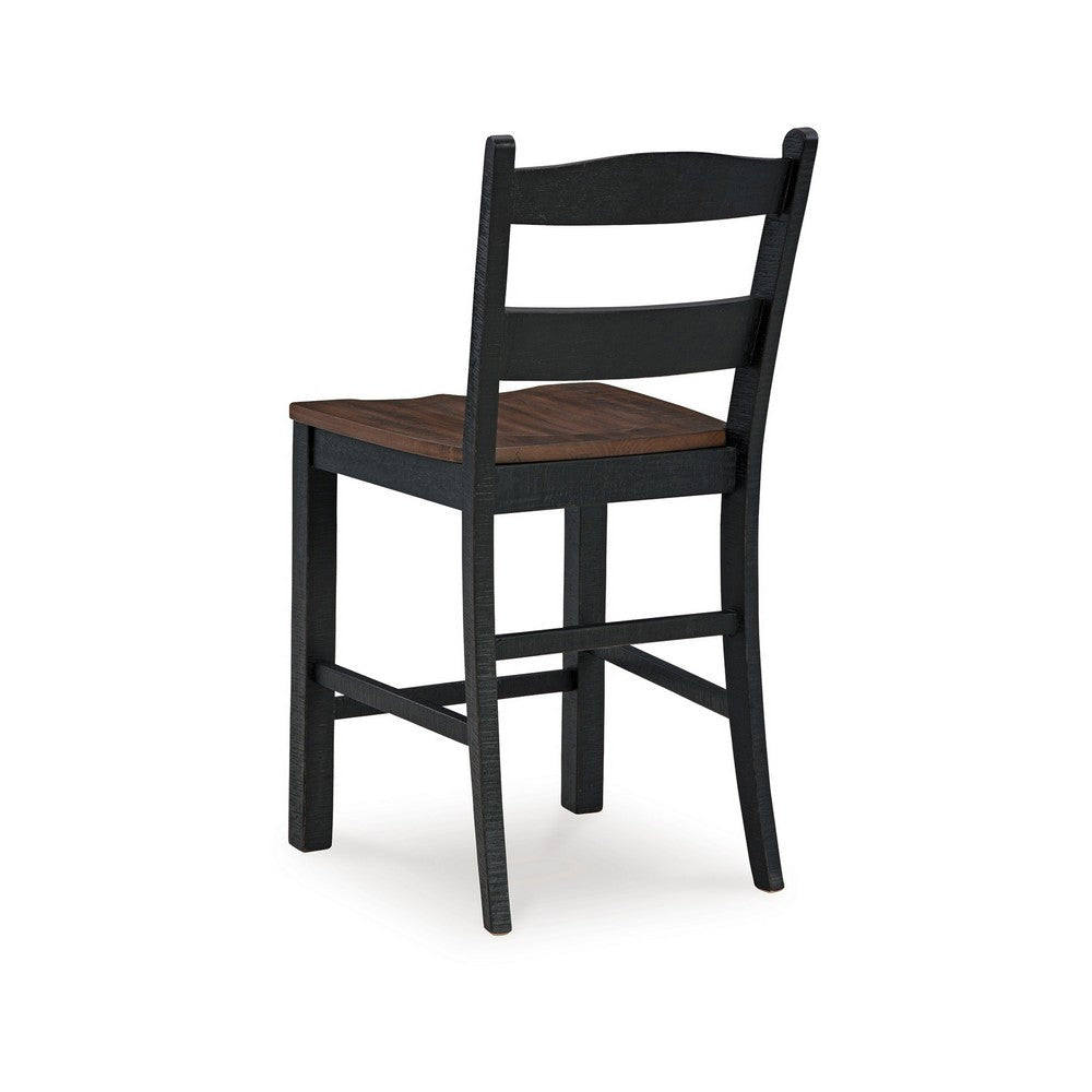 Ashley Becy Counter Height Chair Set of 2 | 24’’ | Black and Brown Wood BM328193