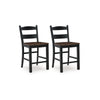 Ashley Becy Counter Height Chair Set of 2 | 24’’ | Black and Brown Wood BM328193