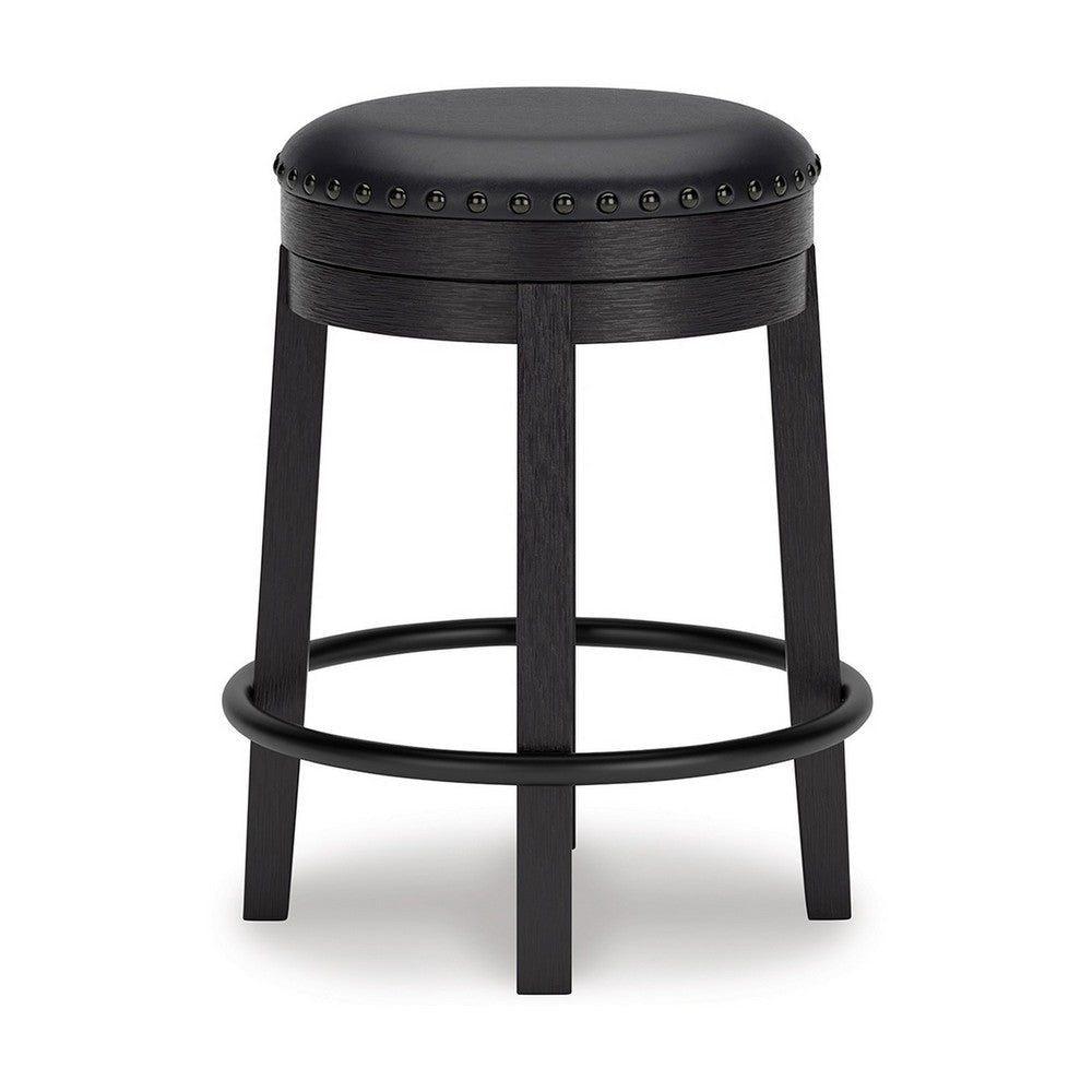 Ashley Becy Counter Height Swivel Stool | 24’’ | Black Faux Leather Seat BM328194