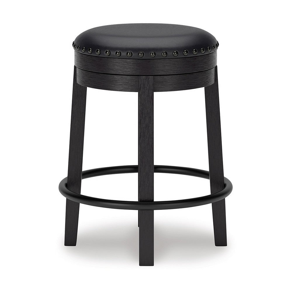 Ashley Becy Counter Height Swivel Stool | 24’’ | Black Faux Leather Seat BM328194