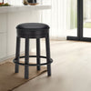 Ashley Becy Counter Height Swivel Stool | 24" | Black Faux Leather Seat