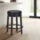Ashley Becy Counter Height Swivel Stool | 24" | Black Faux Leather Seat