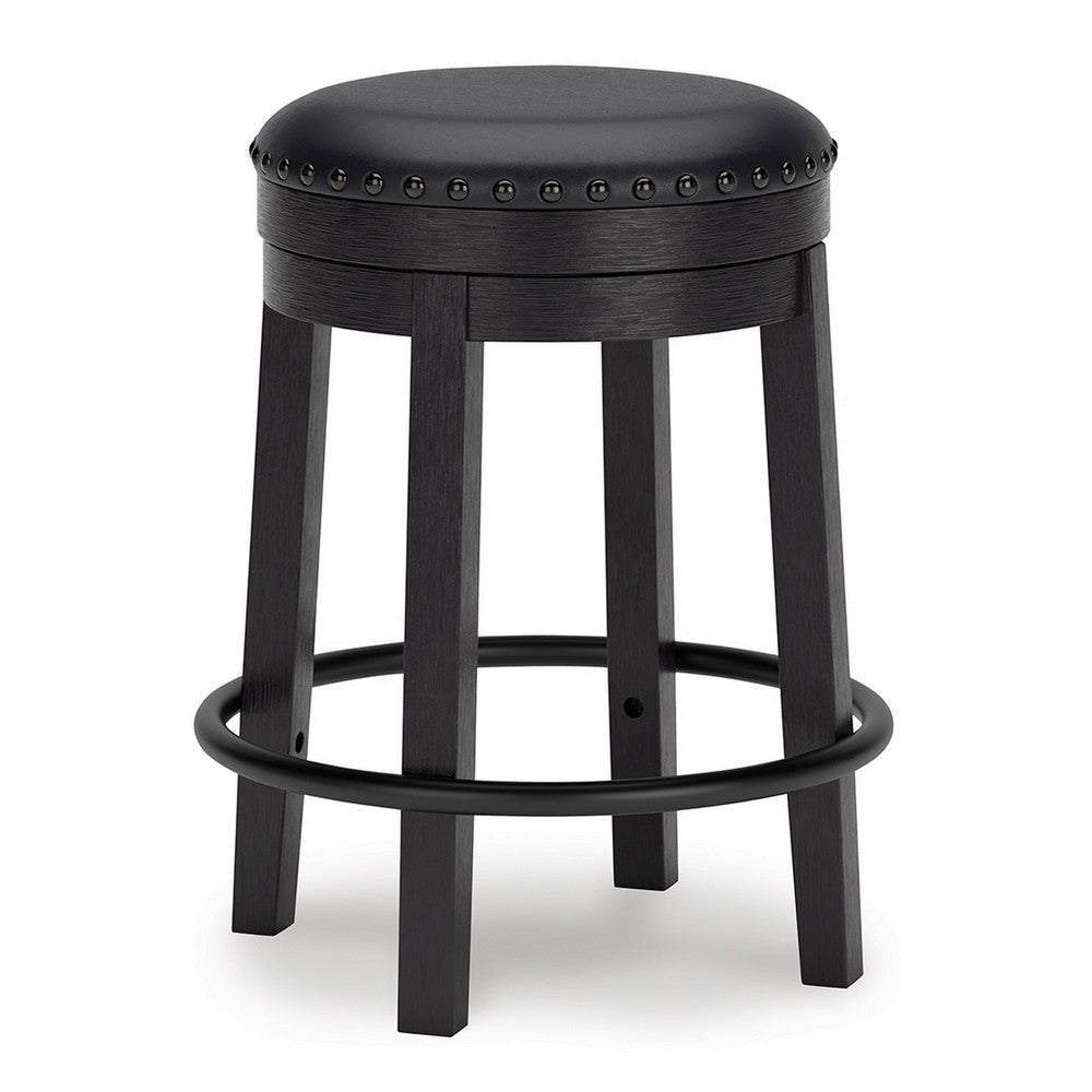 Ashley Becy Counter Height Swivel Stool | 24’’ | Black Faux Leather Seat BM328194