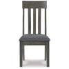 Ashley Haly Dining Side Chair Set of 2 | Solid Wood Gray Frame | Fabric Seat BM328204