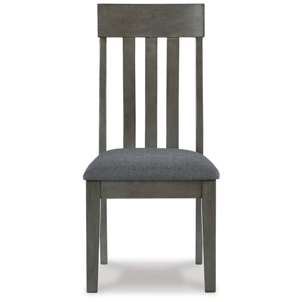 Ashley Haly Dining Side Chair Set of 2 | Solid Wood Gray Frame | Fabric Seat BM328204