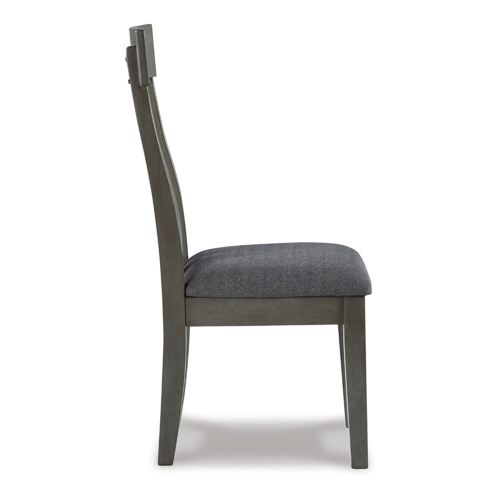 Ashley Haly Dining Side Chair Set of 2 | Solid Wood Gray Frame | Fabric Seat BM328204