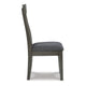 Ashley Haly Dining Side Chair Set of 2 | Solid Wood Gray Frame | Fabric Seat BM328204