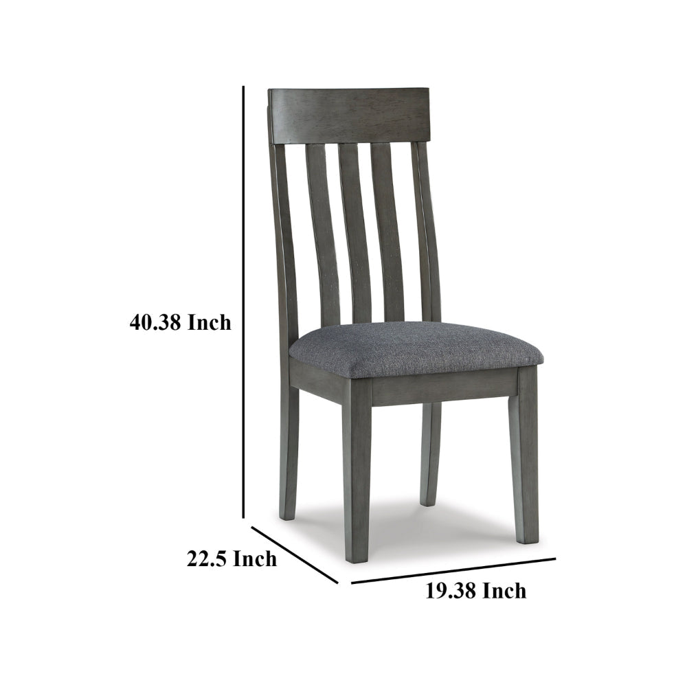Ashley Haly Dining Side Chair Set of 2 | Solid Wood Gray Frame | Fabric Seat BM328204