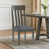 Ashley Haly Dining Side Chair Set of 2 | Solid Wood Gray Frame | Fabric Seat