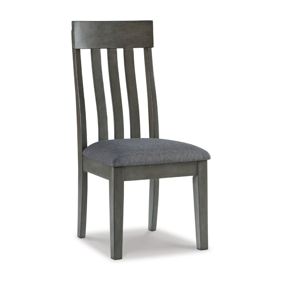 Ashley Haly Dining Side Chair Set of 2 | Solid Wood Gray Frame | Fabric Seat