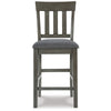 Ashley Haly Counter Height Chair Set of 2 | Gray Solid Wood Frame and Fabric BM328205