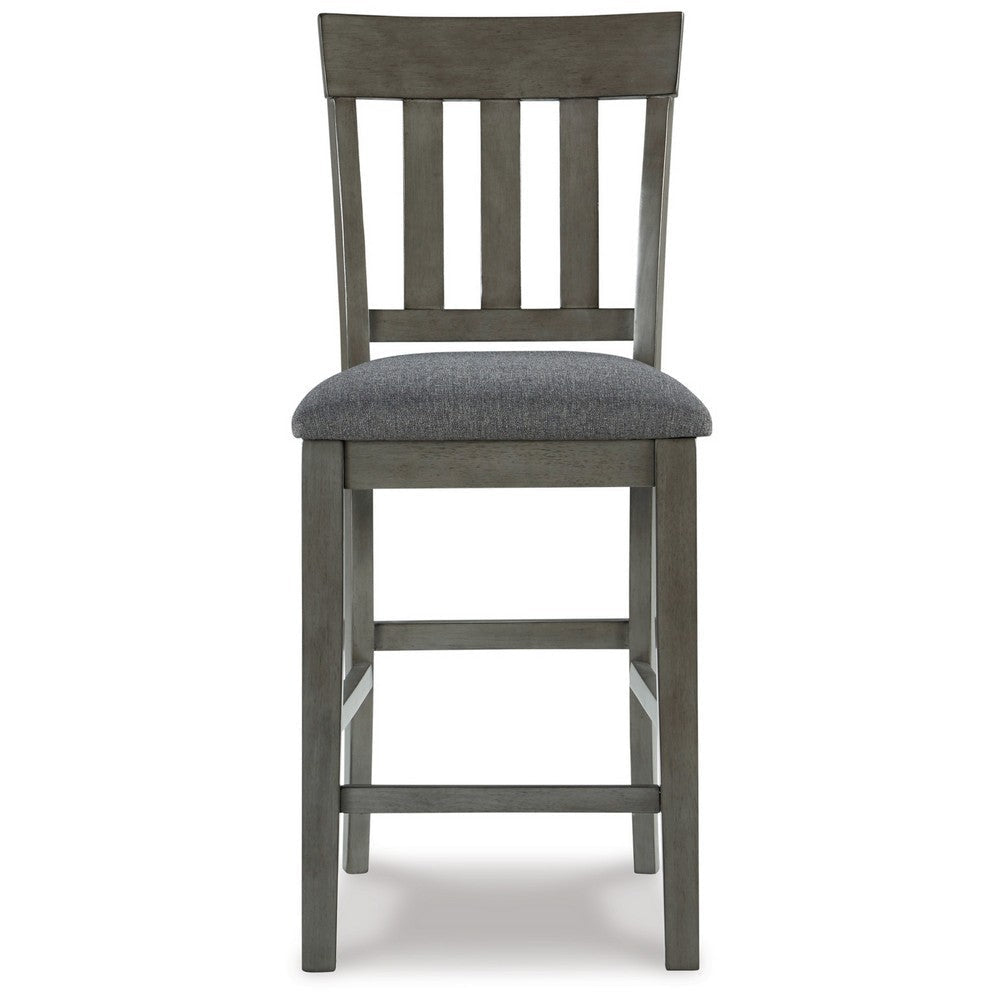 Ashley Haly Counter Height Chair Set of 2 | Gray Solid Wood Frame and Fabric BM328205