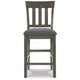 Ashley Haly Counter Height Chair Set of 2 | Gray Solid Wood Frame and Fabric BM328205