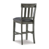 Ashley Haly Counter Height Chair Set of 2 | Gray Solid Wood Frame and Fabric BM328205