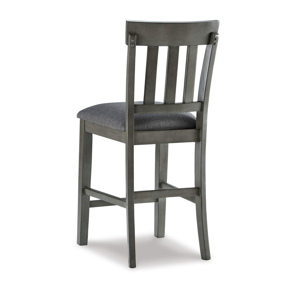 Ashley Haly Counter Height Chair Set of 2 | Gray Solid Wood Frame and Fabric BM328205