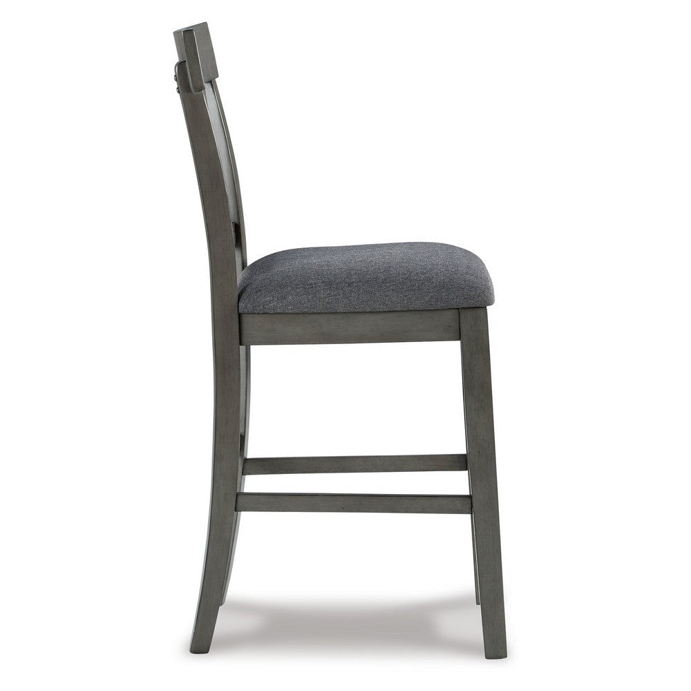 Ashley Haly Counter Height Chair Set of 2 | Gray Solid Wood Frame and Fabric BM328205