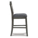 Ashley Haly Counter Height Chair Set of 2 | Gray Solid Wood Frame and Fabric BM328205