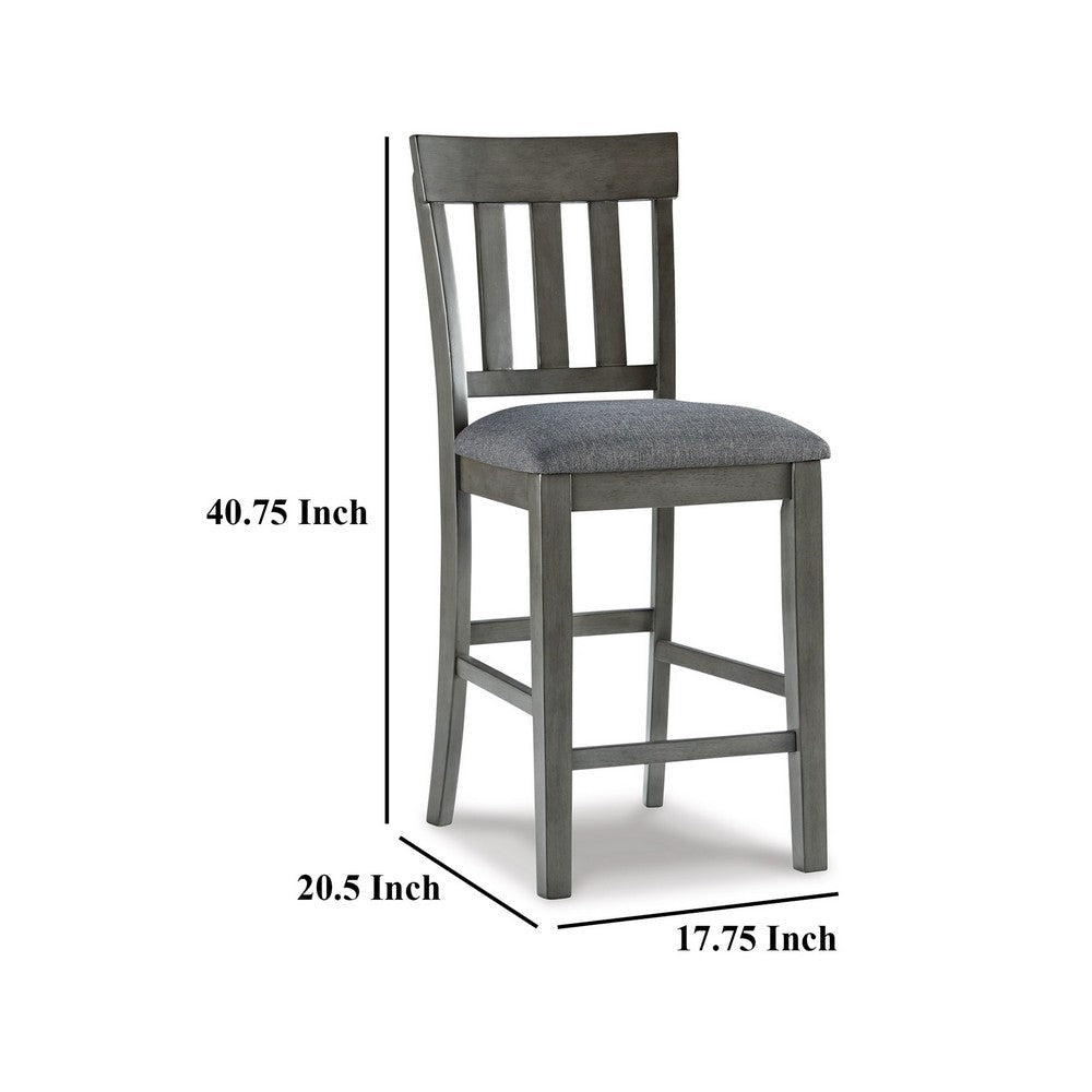 Ashley Haly Counter Height Chair Set of 2 | Gray Solid Wood Frame and Fabric BM328205
