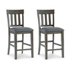 Ashley Haly Counter Height Chair Set of 2 | Gray Solid Wood Frame and Fabric BM328205
