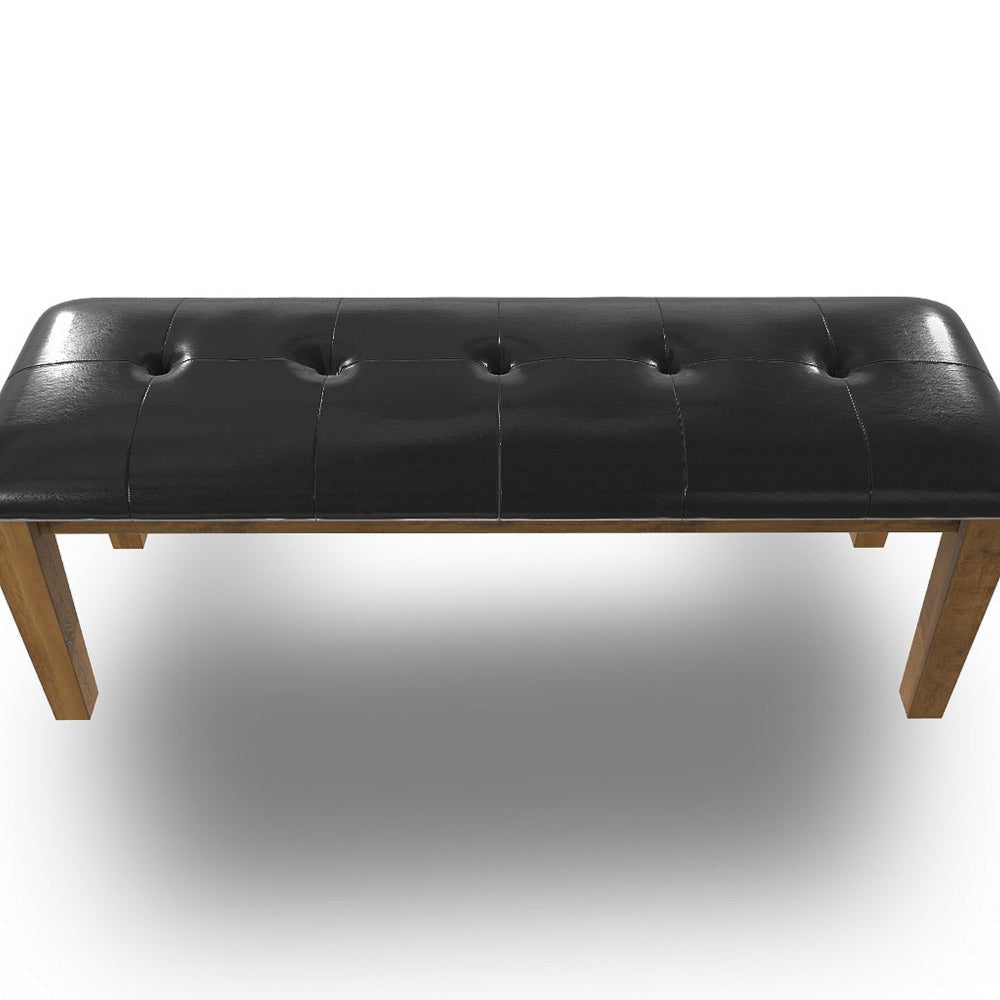Ashley Raly Dining Bench | 50’’ | Plush Tufted Faux Leather Seat | Brown BM328206