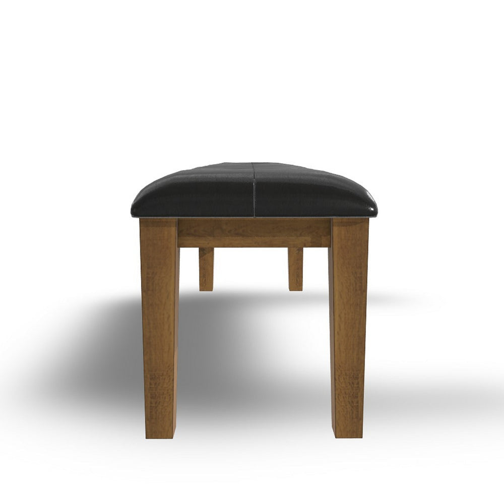 Ashley Raly Dining Bench | 50’’ | Plush Tufted Faux Leather Seat | Brown BM328206
