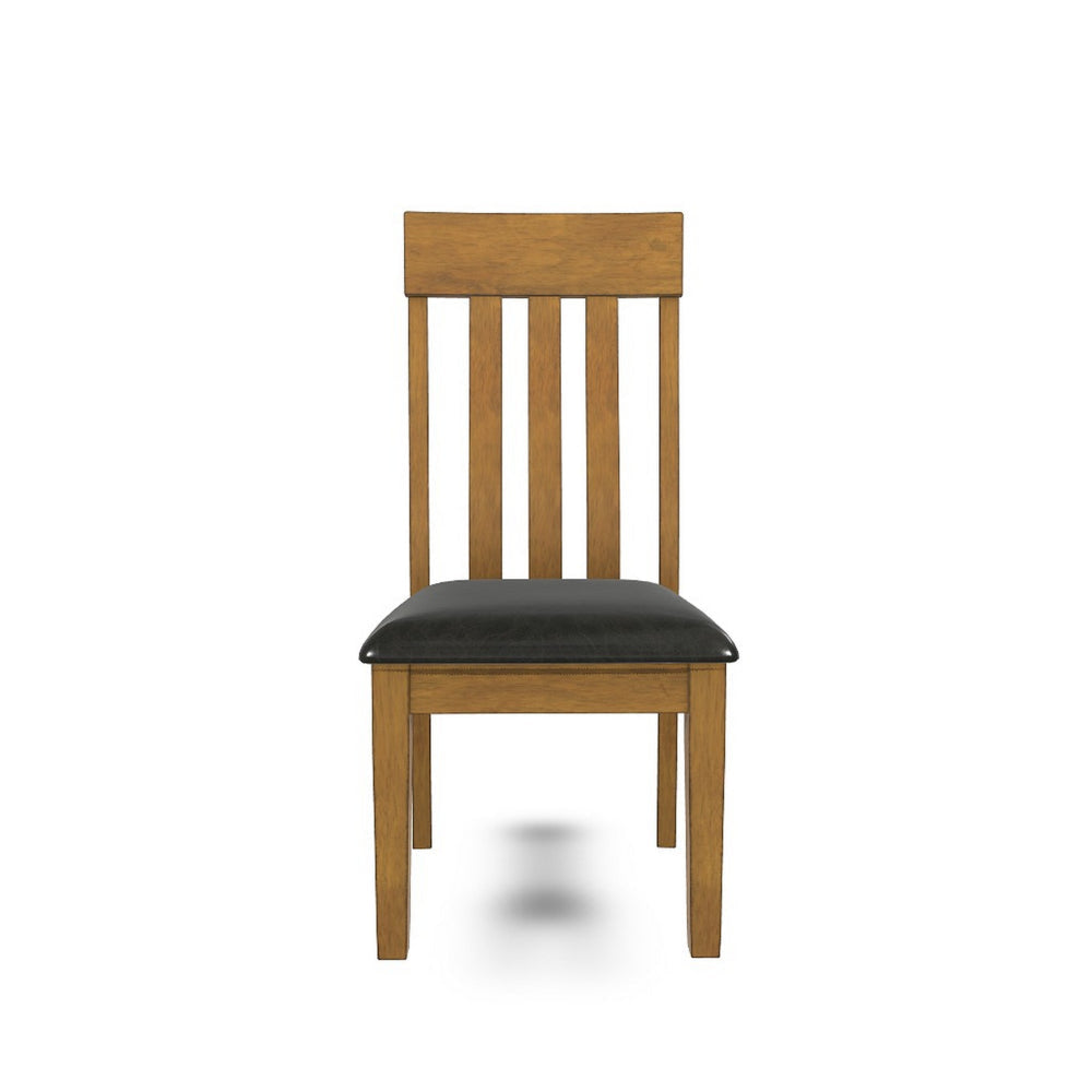 Ashley Raly Dining Side Chair Set of 2 | Brown Faux Leather | Slated Back BM328207