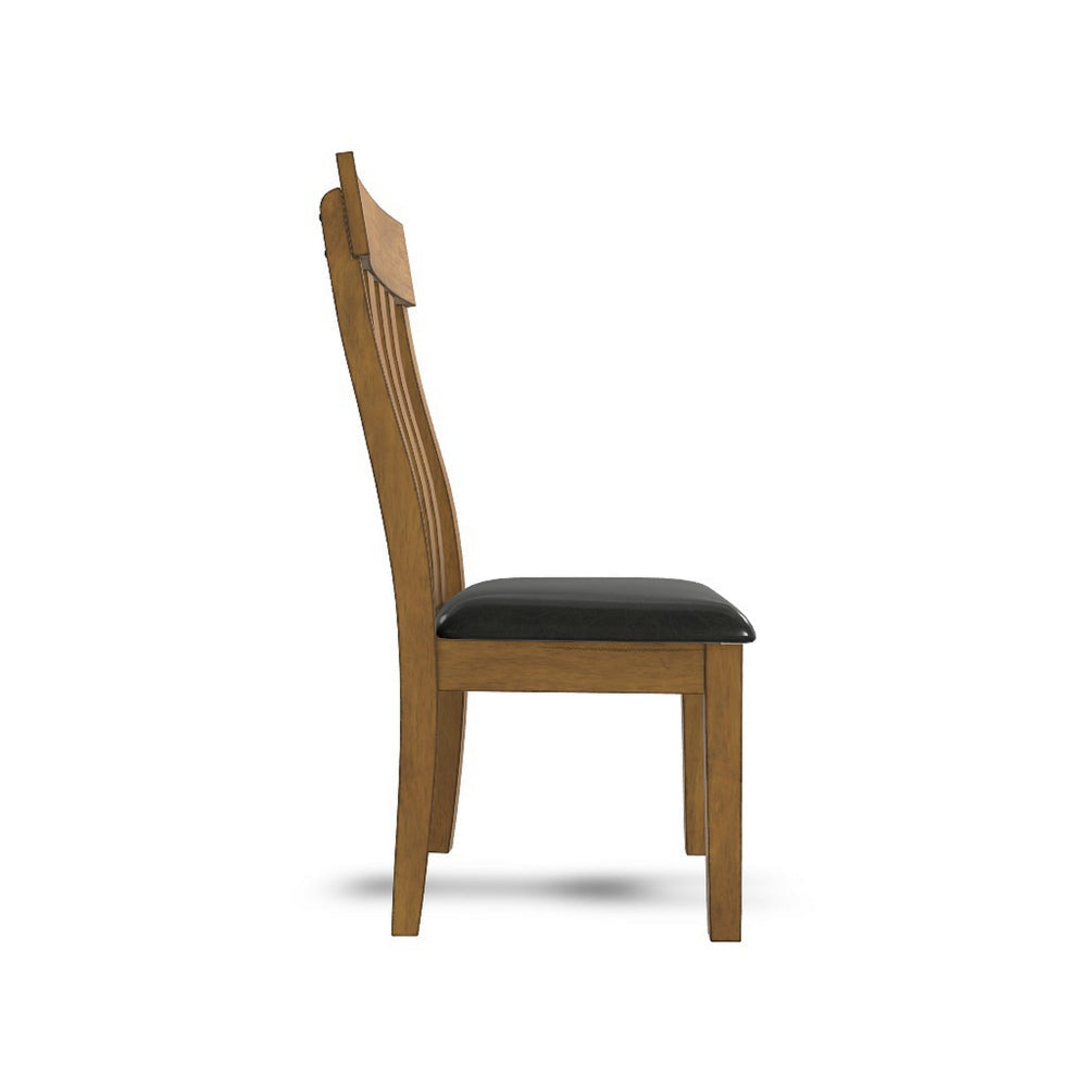 Ashley Raly Dining Side Chair Set of 2 | Brown Faux Leather | Slated Back BM328207