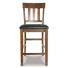 Ashley Raly Counter Height Chair Set of 2 | Brown Faux Leather | Slatted Back BM328208