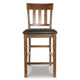 Ashley Raly Counter Height Chair Set of 2 | Brown Faux Leather | Slatted Back BM328208