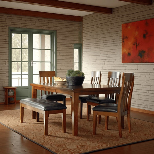 Ashley Raly Dining Table | Brown Wood Extendable 60-78" Top Butterfly Leaf