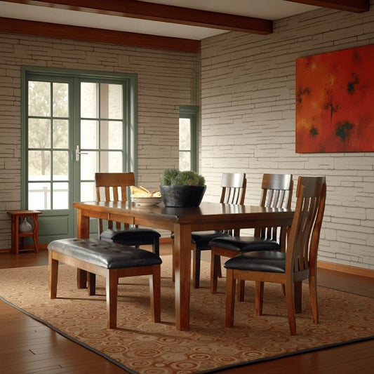 Ashley Raly Dining Table | Brown Wood Extendable 60-78" Top Butterfly Leaf