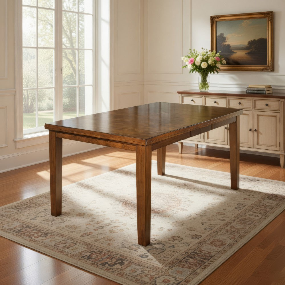 Ashley Raly Dining Table | Brown Wood Extendable 60-78" Top Butterfly Leaf
