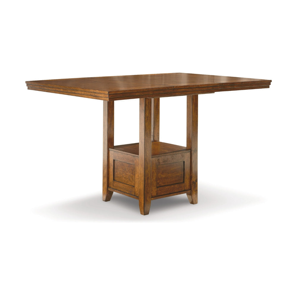 Ashley Raly Counter Height Dining Table | Extendable 42-60" | Leaf | Brown