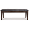 Ashley Hado Dining Bench | 49’’ | Tufted Faux Leather Seat | Dark Brown BM328212