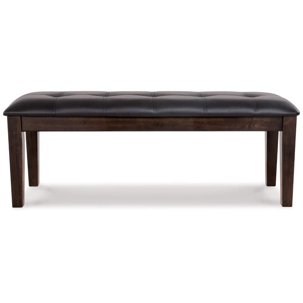 Ashley Hado Dining Bench | 49’’ | Tufted Faux Leather Seat | Dark Brown BM328212