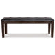 Ashley Hado Dining Bench | 49’’ | Tufted Faux Leather Seat | Dark Brown BM328212