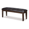 Ashley Hado Dining Bench | 49’’ | Tufted Faux Leather Seat | Dark Brown BM328212