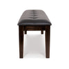 Ashley Hado Dining Bench | 49’’ | Tufted Faux Leather Seat | Dark Brown BM328212