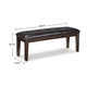 Ashley Hado Dining Bench | 49’’ | Tufted Faux Leather Seat | Dark Brown BM328212