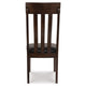 Ashley Hado Dining Chair Set of 2 | Dark Brown Faux Leather | Slatted Back BM328213
