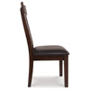 Ashley Hado Dining Chair Set of 2 | Dark Brown Faux Leather | Slatted Back BM328213