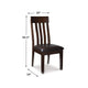 Ashley Hado Dining Chair Set of 2 | Dark Brown Faux Leather | Slatted Back BM328213