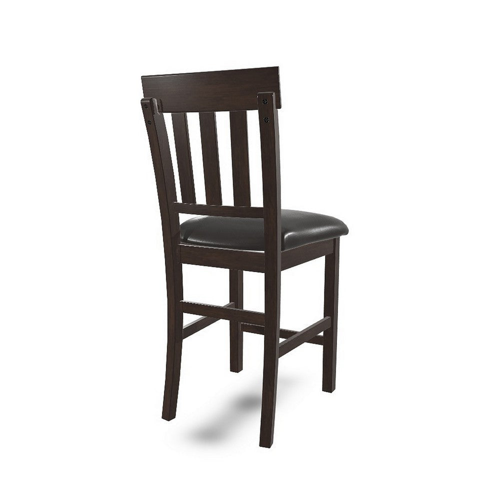 Ashley Hado Counter Height Chair Set of 2 | Brown Faux Leather | Slatted Back BM328214