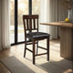 Ashley Hado Counter Height Chair Set of 2 | Brown Faux Leather | Slatted Back