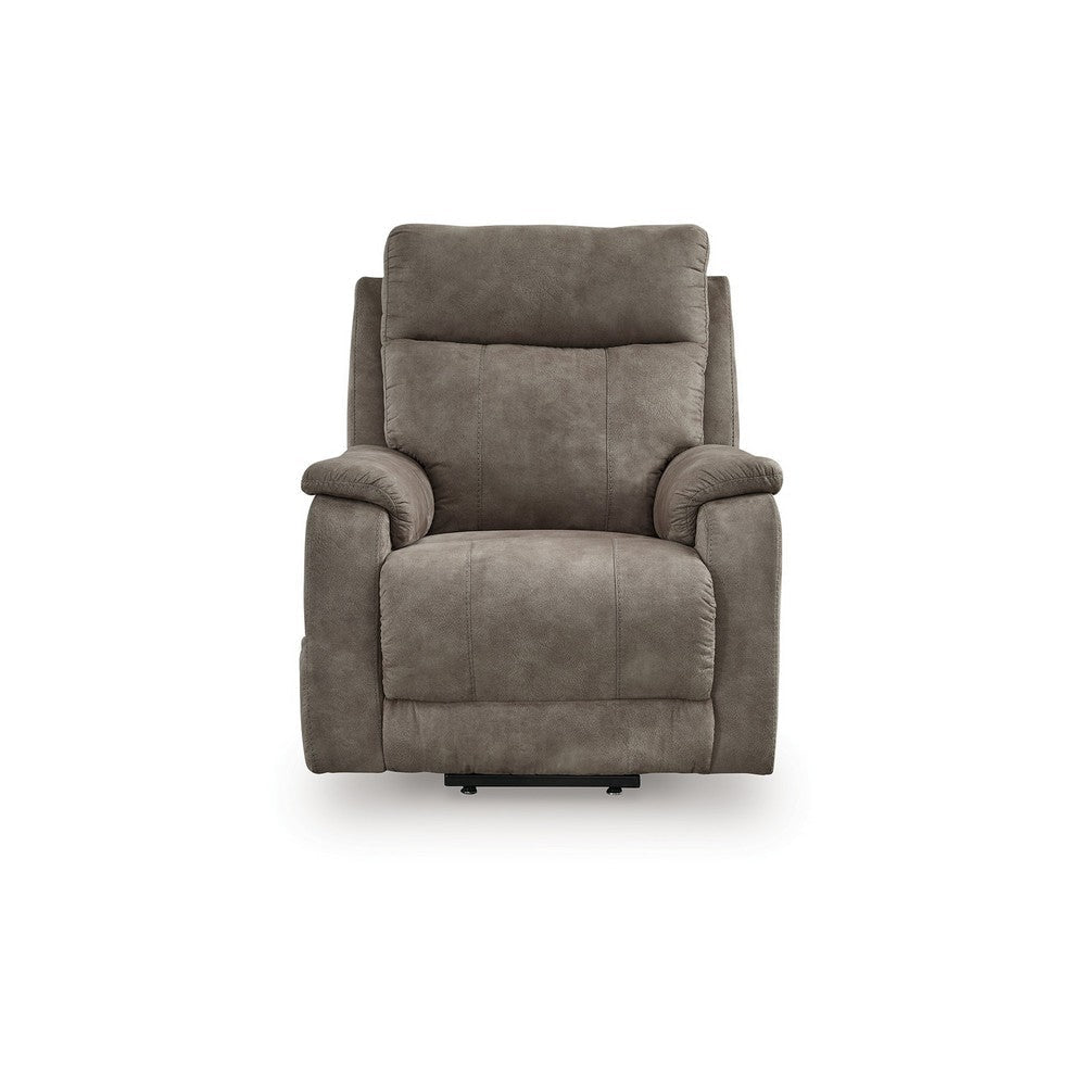 Ashley Mead Power Recliner Chair | Heat and Massage | 35’’ Gray Faux Leather BM328217